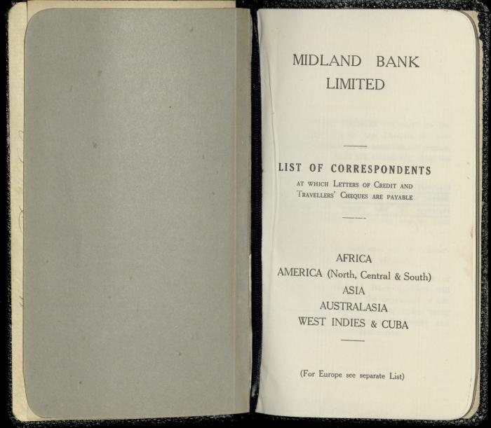 A Booklet by Midland Bank for Musa Alami, 19 October 1946