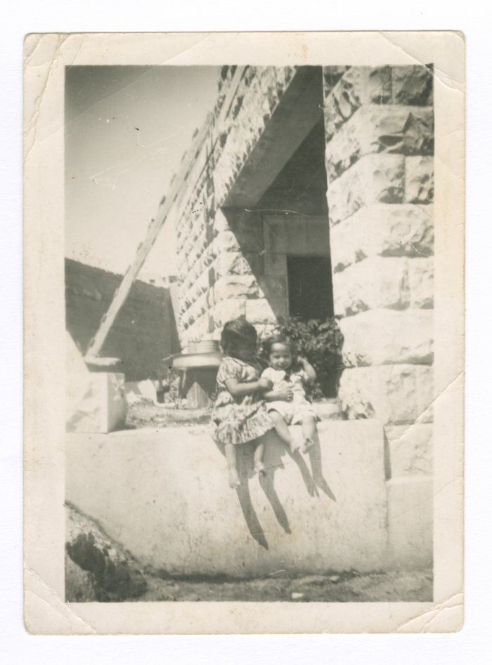Two Children from the ʿubayd Family in Front of their Home in Isawiya