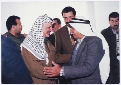 Mohammad Ibregeith and Yasser Arafat with Others in Beirut, 1979