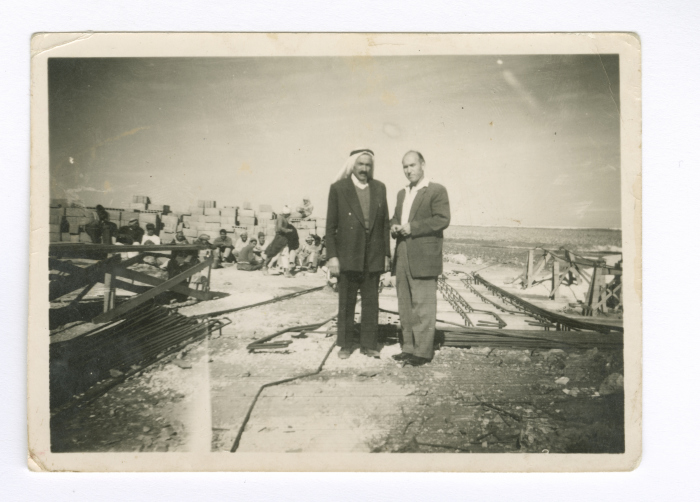 Dhyab Abu Hamdan with Another Man in Front of al-Mashar Hospital in Jordan