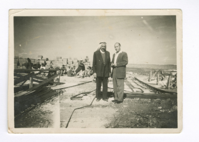 Dhyab Abu Hamdan with Another Man in Front of al-Mashar Hospital in Jordan