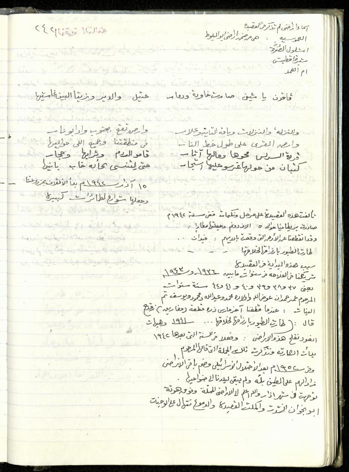 Diaries by Mohammad Sada, 1942