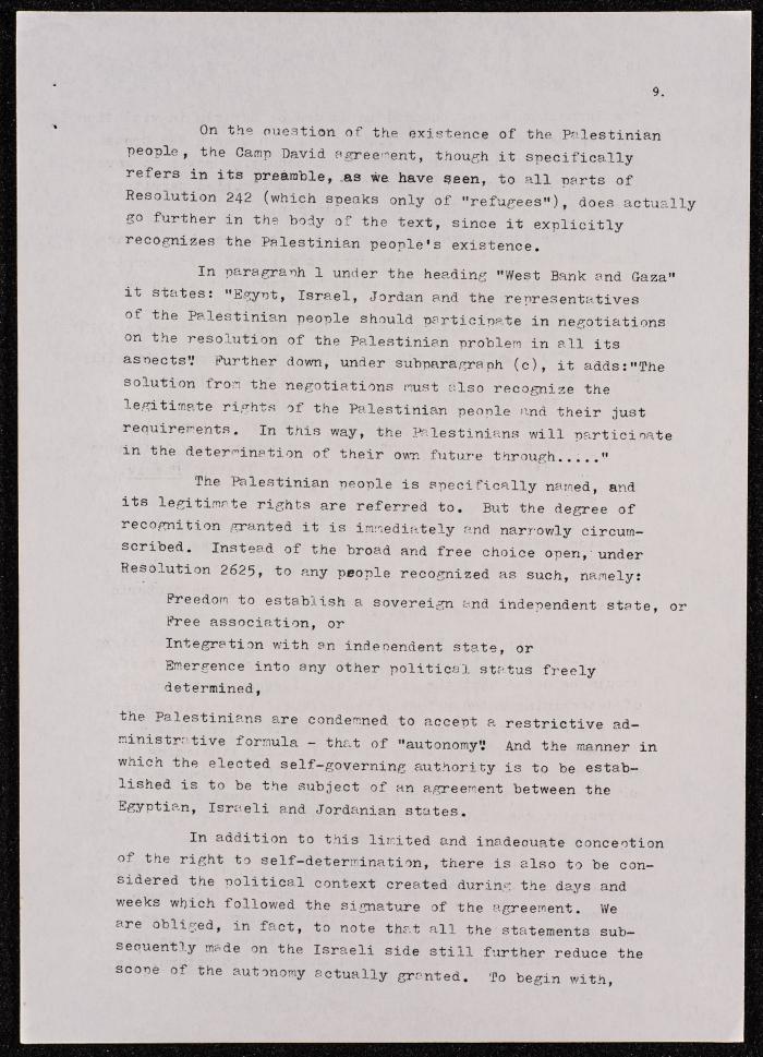 A Document on the Camp David Accords, 1978 