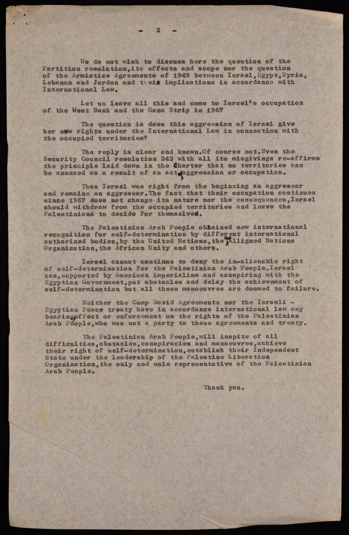 A Letter from Hanna Nakkara to the International Association of Democratic Lawyers, 1979