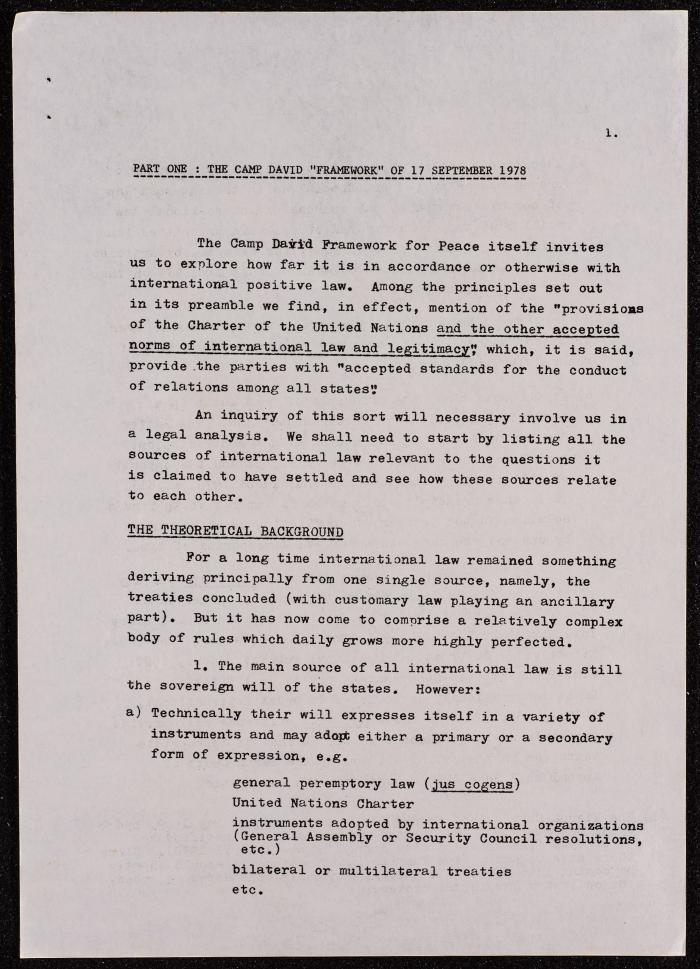 A Document on the Camp David Accords, 1978 