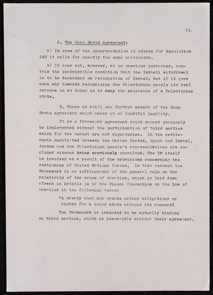 A Document on the Camp David Accords, 1978 