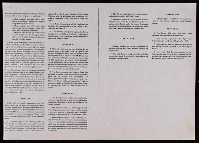 A Copy of the Camp David Accords, 17 September 1978