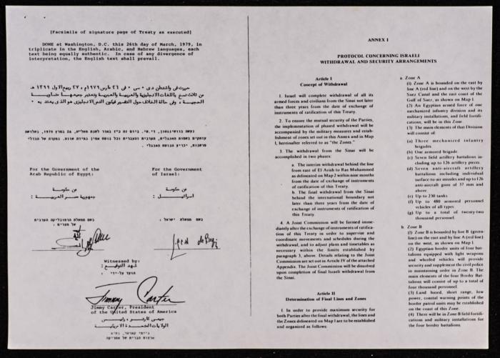 A Copy of the Camp David Accords, 17 September 1978
