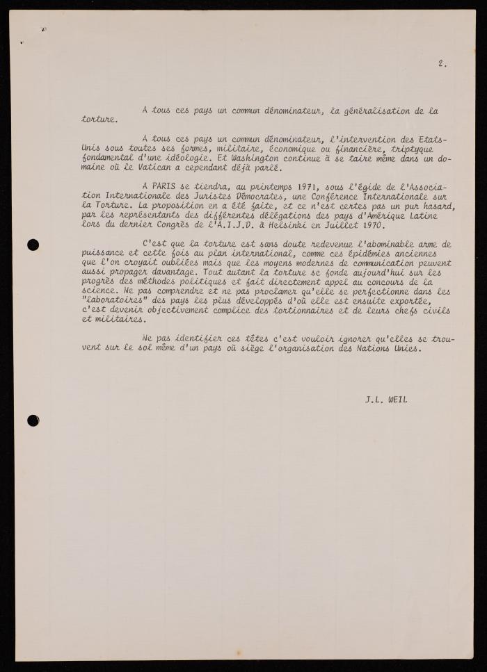 المؤتمر الدولي حول ضحايا التعذيب، 1971