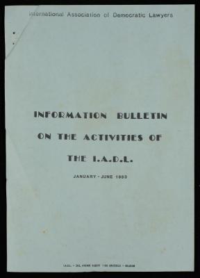 "الرابطة الدولية للمحامين الديمقراطيين" نشرة إعلامية، 1983