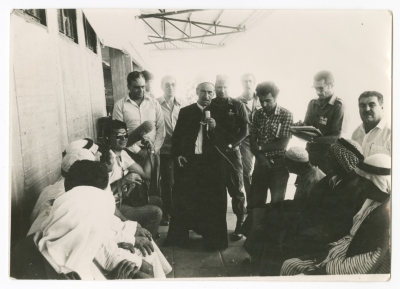 ʿabdel-ʿaziz Misk During his Coverage of the News of the Departure of the First Group of Pilgrims from Occupied Palestine to Saudi Arabia Through Allenby Bridge