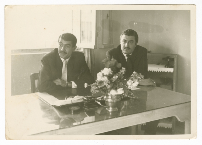 The Sports Teacher at al-Rasheed School, Mr Walid al-Khatib with ʿabdel-ʿaziz Misk