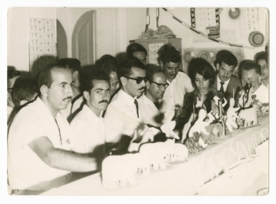 ʿabdel-ʿaziz Misk and the Education Inspector Salman Falah with a Group of Teachers at the Art Education Course