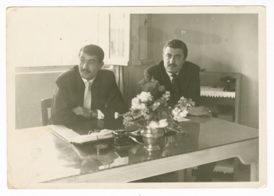 The Sports Teacher at al-Rasheed School, Mr Walid al-Khatib with ʿabdel-ʿaziz Misk