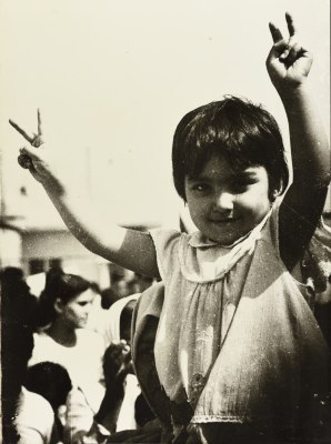 A Child Raising Her Hands in Sign of Victory, 1980- 1989