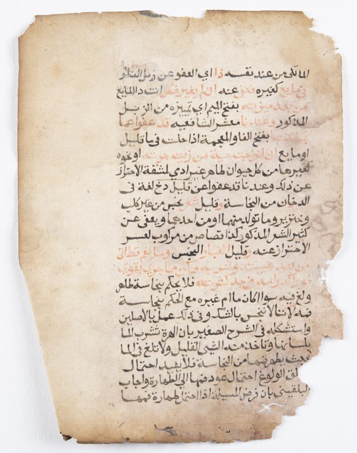 جزء من مخطوطة تتناول قضايا فقهية إسلامية