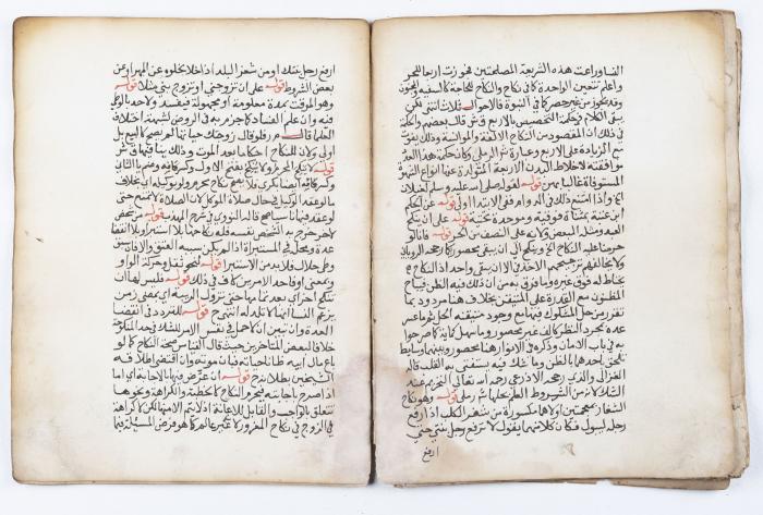 جزء من مخطوطة تتضمن شرحاً لمسألة الأضحية والذبح في الدين الإسلامي 