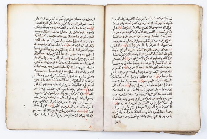 جزء من مخطوطة تتضمن شرحاً لمسألة الأضحية والذبح في الدين الإسلامي 