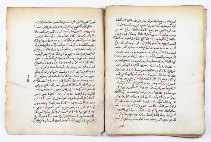 جزء من مخطوطة تتضمن شرحاً لمسألة الأضحية والذبح في الدين الإسلامي 