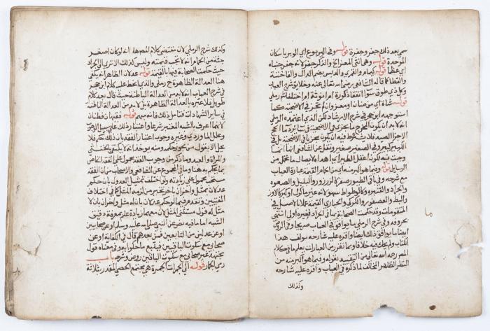 جزء من مخطوطة تتضمن شرحاً لمسألة الأضحية والذبح في الدين الإسلامي 