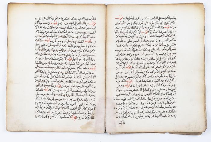 جزء من مخطوطة تتضمن شرحاً لمسألة الأضحية والذبح في الدين الإسلامي 