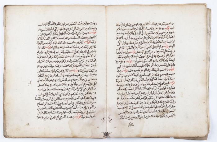 جزء من مخطوطة تتضمن شرحاً لمسألة الأضحية والذبح في الدين الإسلامي 