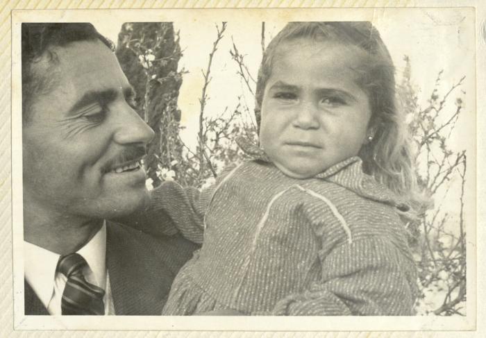 Mohammad Jadallah with His Daughter Nada, Sur Baher, 1976