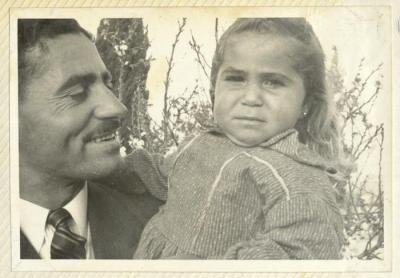 Mohammad Jadallah with His Daughter Nada, Sur Baher, 1976