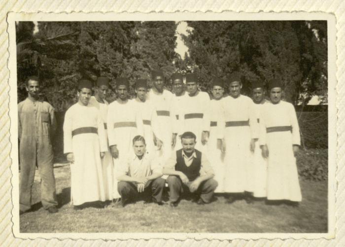 Mohammad Jadallah With Colleagues at the Ambassador Hotel, Jerusalem, 1954
