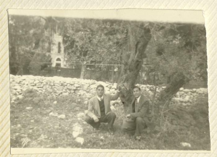 Mohammad Jadalla with Friend Mohammad Abdel-Qader, Sur Baher, 1941