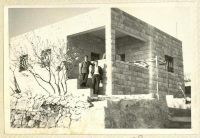 Mahmoud and Mousa Jadallah in Front of their House, Sur Baher-Jerusalem, 1954
