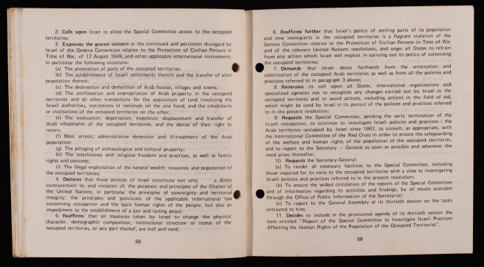 Israeli Violation of Human Rights in the Occupied Arab Territories, 1975