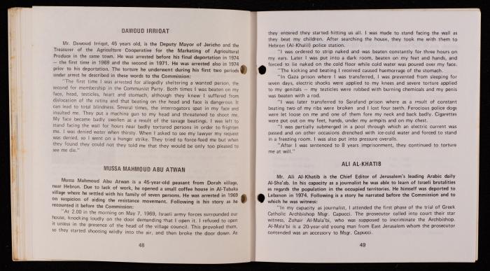 Israeli Violation of Human Rights in the Occupied Arab Territories, 1975