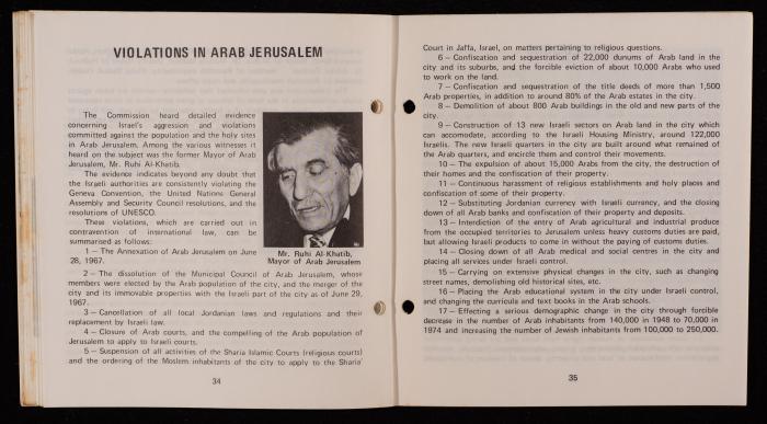 Israeli Violation of Human Rights in the Occupied Arab Territories, 1975
