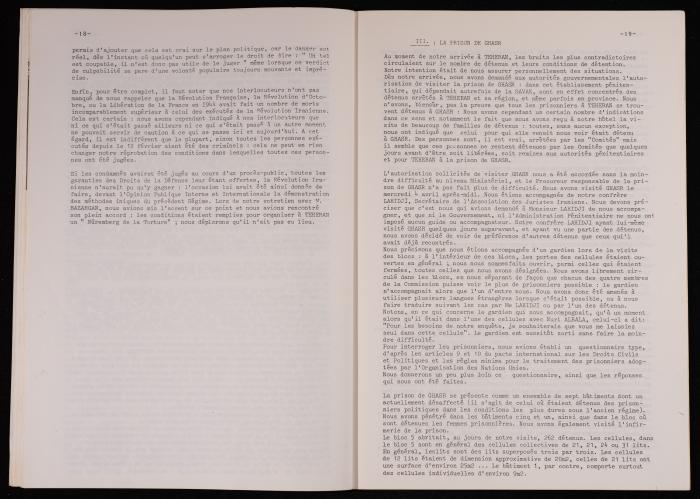 تقرير حول الوضع السياسي في إيران، 1979