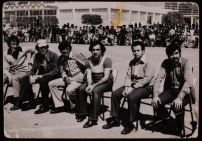 Mousa Darabe with Colleagues at the Engineering College, Libya, 1972
