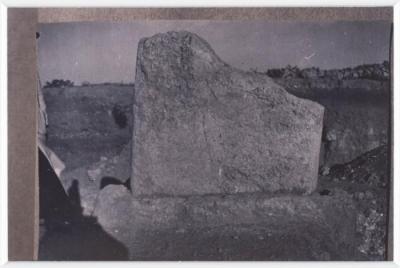 A Photo of an Ancient Rock in Tell Balata, Nablus, the 1980s