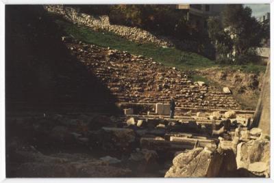A Photo of the Excavations in the Roman Amphitheatre in Nablus, 1995