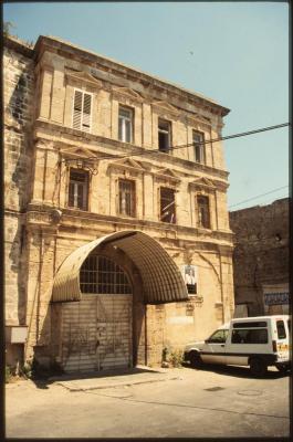 A Photograph of an Old Building in the Occupied City of Acre in the 1990s