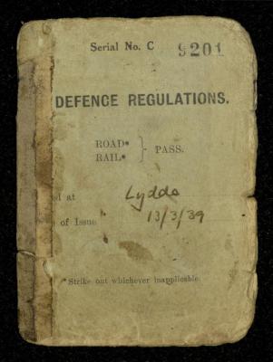 Driving License of Ahmad Hiwwari by the British Forces in Palestine, 13 March 1939