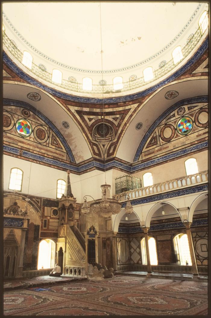 A Photograph from the Inside of al-Jazzar Mosque in the Occupied City of Acre in the 1990s 