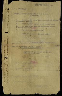 A Letter From the Traffic Superintendent in Lod to Ahmad Hiwwari, 5 January 1940