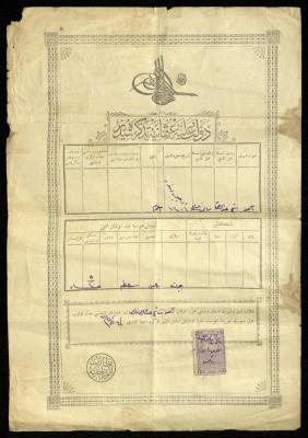 An Ottoman Birth Certificate of Amneh Shaikh Abderrahman
