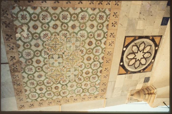 A Photograph of Tiled Floors in the al-Jazzar Mosque in the Occupied City of Acre in the 1990s