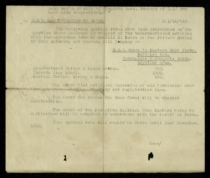 A Letter from the District Traffic Superintendent's Office, 24 January 1940