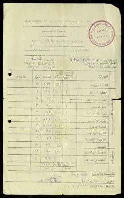 شهادة لعمر عميرة صادرة عن مركز تدريب المعلمين، 25 آذار 1968