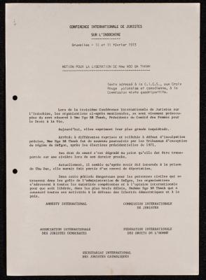 المؤتمر الدولي للحقوقيين حول الهند الصينية، بروكسل، 1973