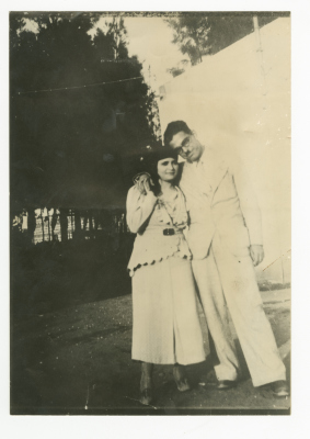 A married couple in a farm
