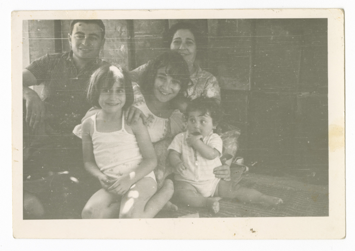 A Palestinian family on a visit to al-Taher farm in al-Zarqa - Jordan