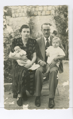 Soliman Katkhuda and his wife Fateza Katkhuda with their children; Sameer and Sameeh, in Acre